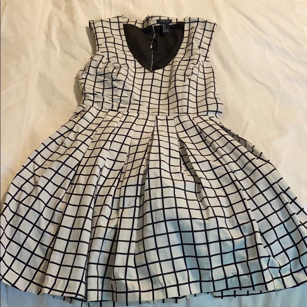 Blue and white gingham flare mini